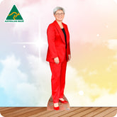 Person wearing a red suit with 'Australian Made' logo in the corner